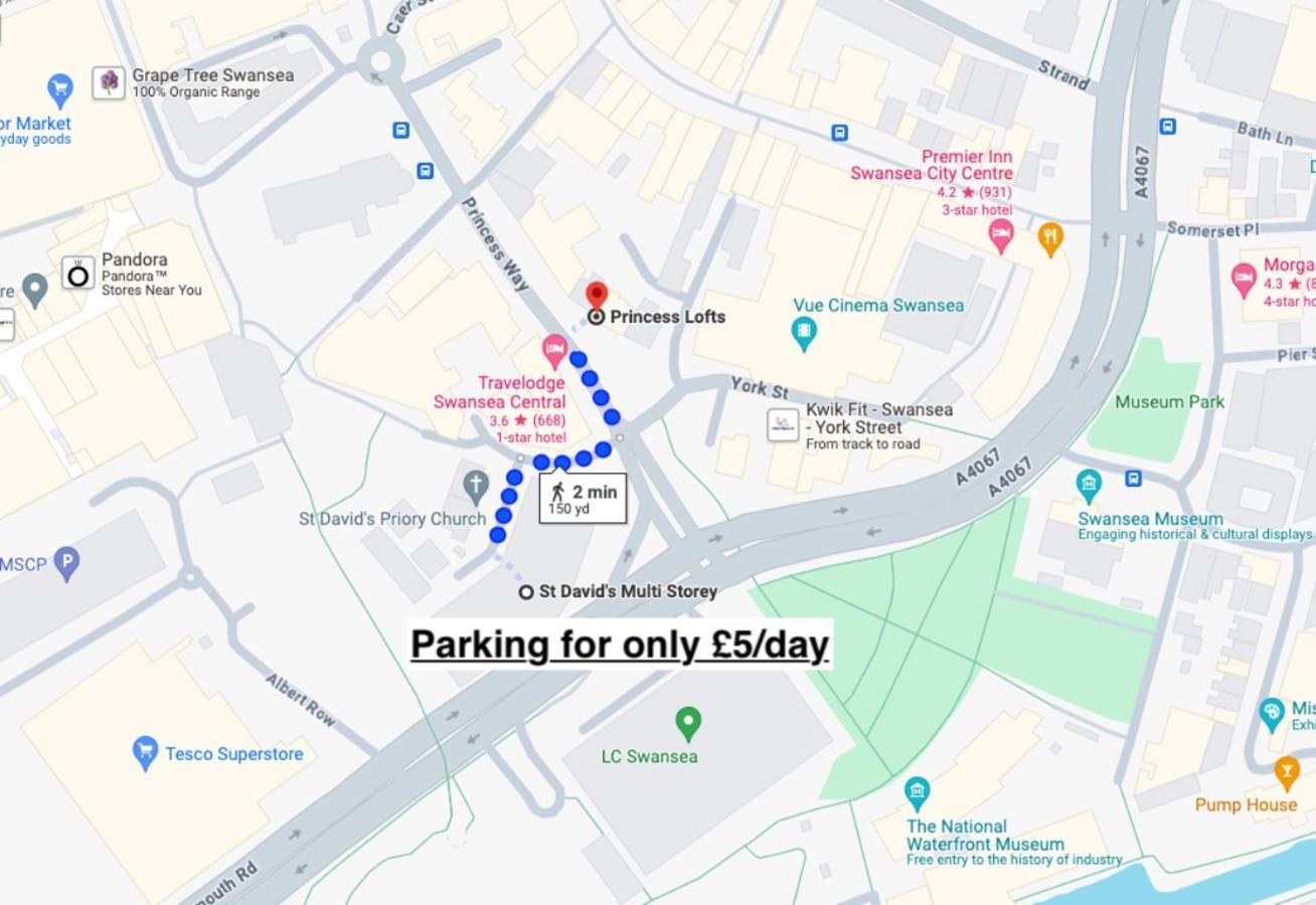 Princess Lofts City Centre Studios With Nespresso Coffee Machines & New Fast Wifi By Stayright Swansea Eksteriør billede